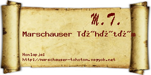 Marschauser Töhötöm névjegykártya